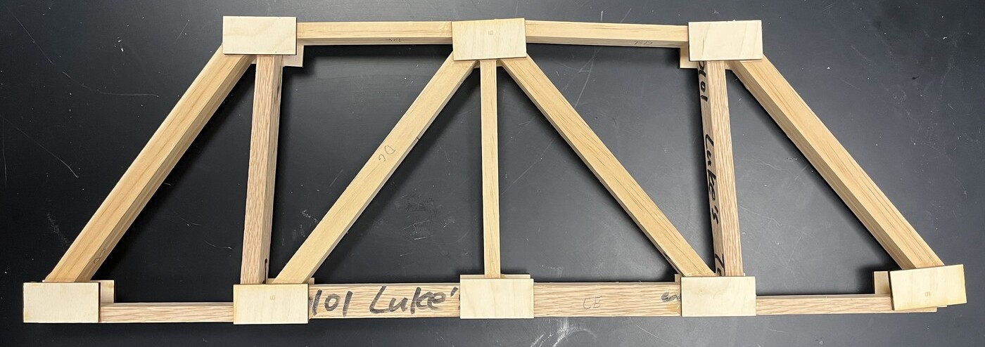 Completed truss at load testing