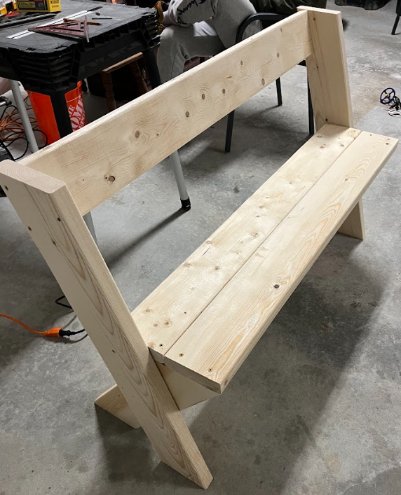 Ski bench — in progress build