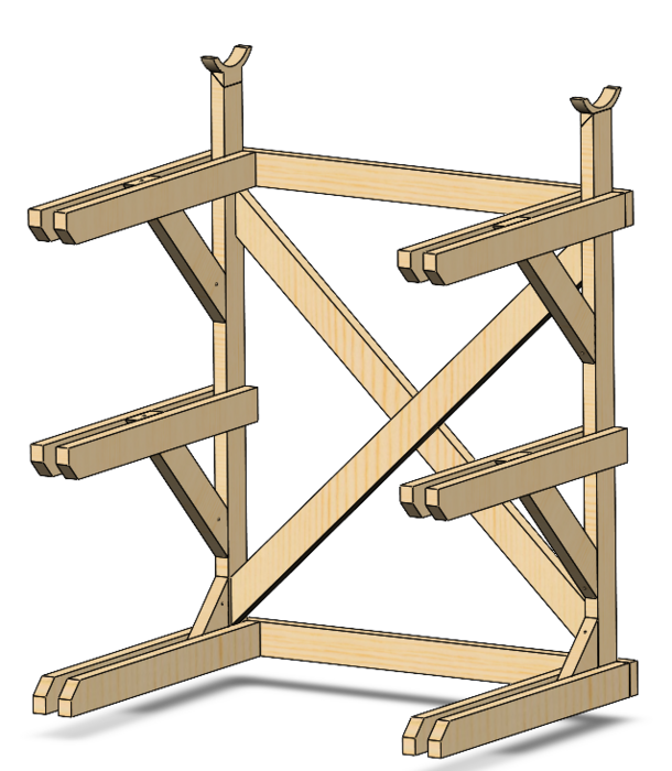 3x1 rack — SolidWorks CAD assembly