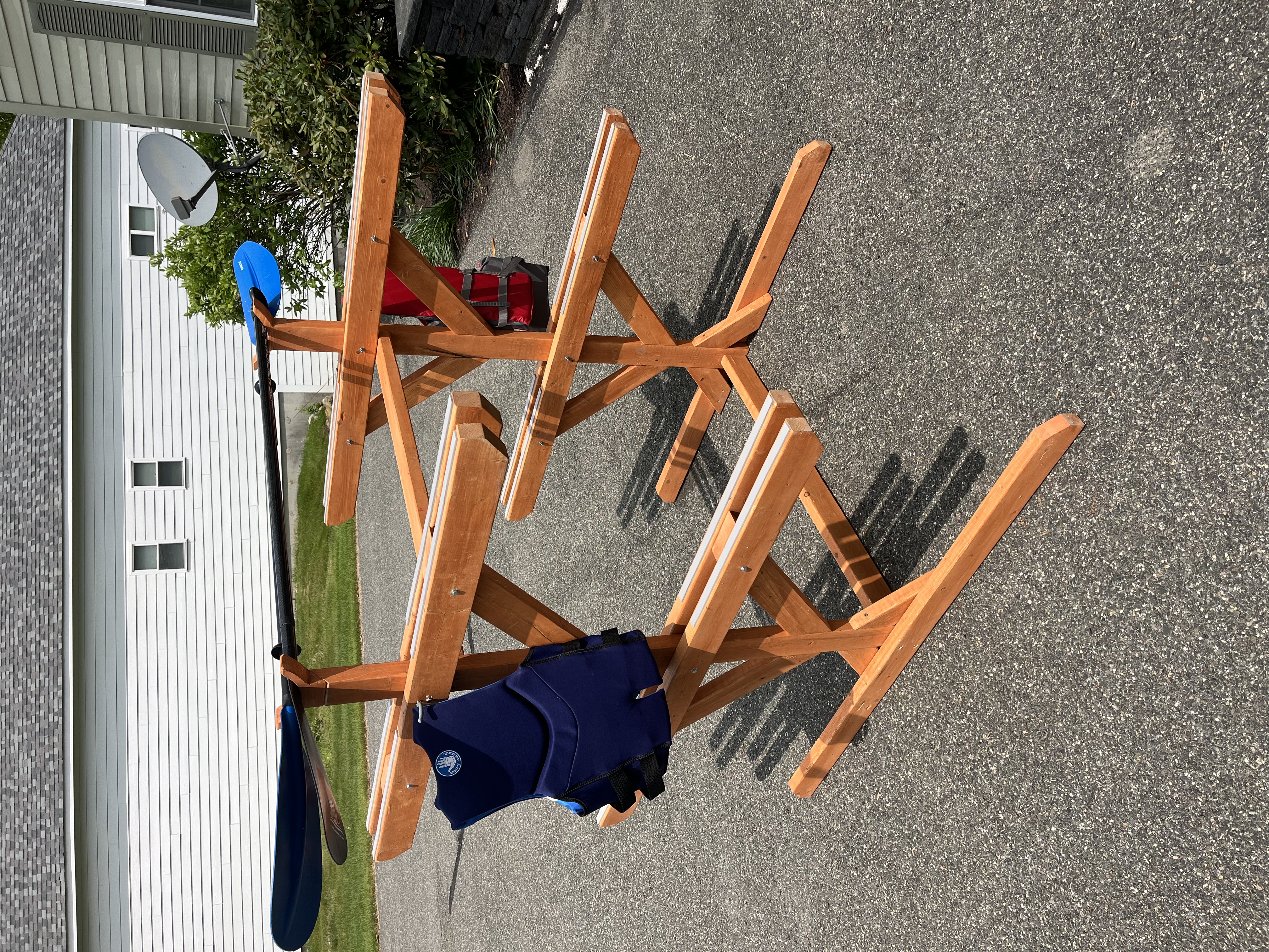 Finished rack with paddle holder