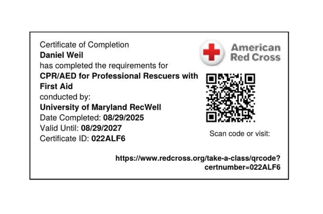 CPR/AED Certificate